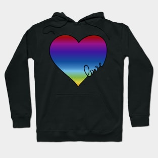 Rainbow Love Heart Pride Design Hoodie